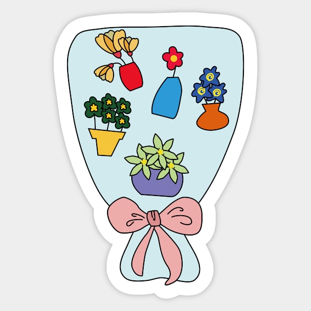 Bouquet, bunch of colorful flowers Sticker by FunnyFunPun